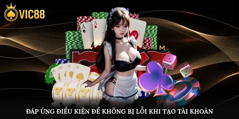 Đáp ứng điều kiện để không bị lỗi khi tạo tài khoản